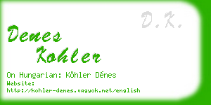 denes kohler business card